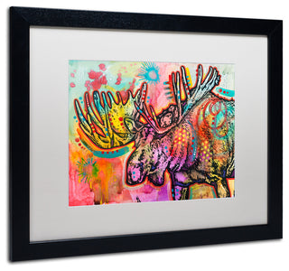 Dean Russo 'Moose' Art, Black Frame, White Mat, 20x16