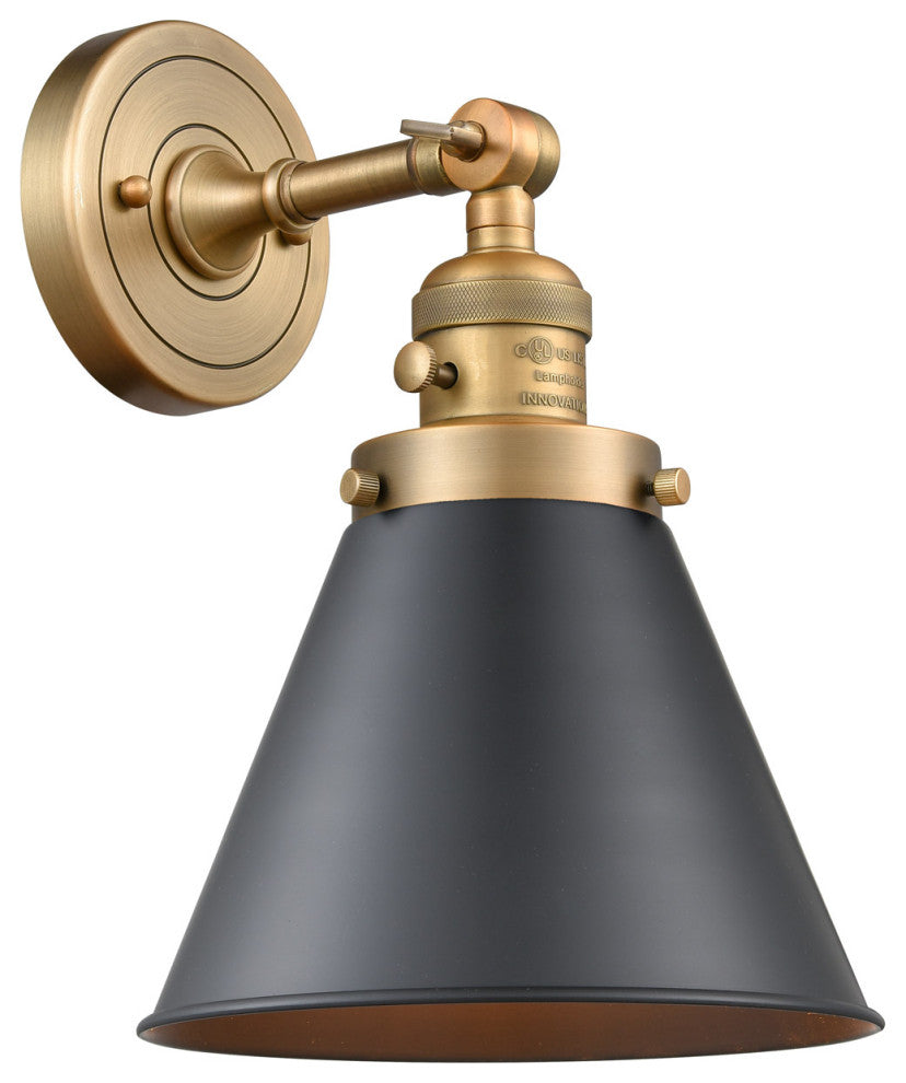 INNOVATIONS 203SW-BB-M13-BK-LED 1-Light Sconce Brushed Brass