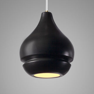 Radiance Arabesque 1-Light Pendant, Carbon, Matte Black, Antique Brass, E26