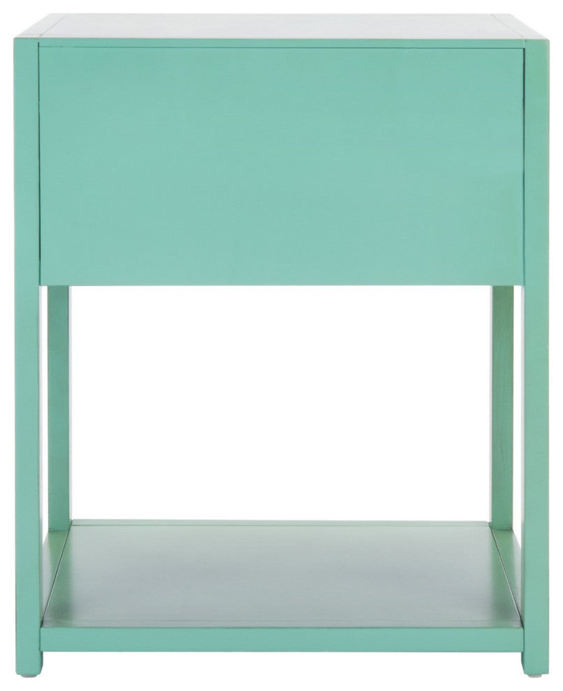 Safavieh Yudi 1 Drawer 1 Shelf Nightstand, Turquoise