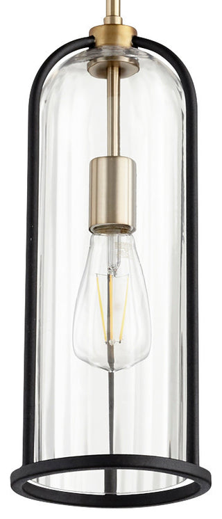 Quorum International 307 Espy 6"W Mini Pendant - Noir / Aged Brass