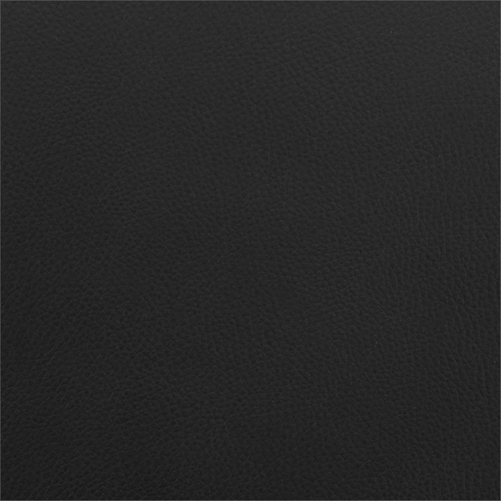 Armen Living Aspen 25-33" Modern Faux Leather Swivel Bar Stool in Black/Walnut