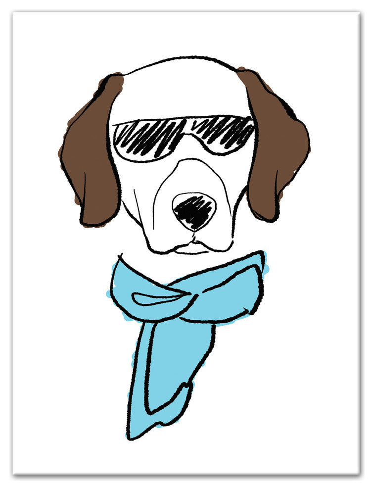Dog with Sunglasses 18x24 Canvas Wall Art
