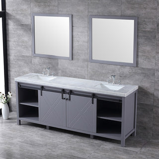 Marsyas Transitional Dark Grey 84" Double Vanity Set