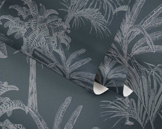 Textured Wallpaper Floral Featuring Palms Leaves, 379832
