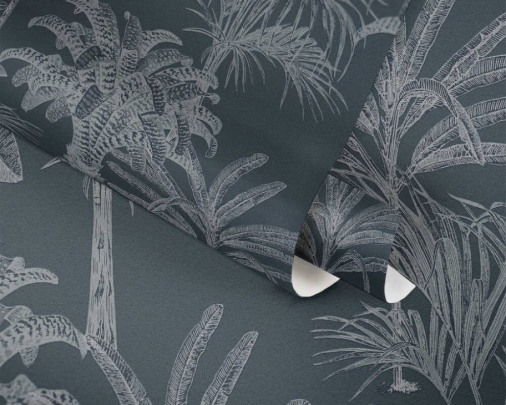 Textured Wallpaper Floral Featuring Palms Leaves, 379832