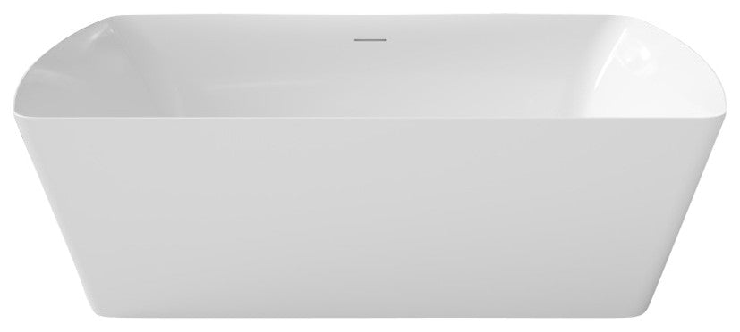 Perlato Bilbao Freestanding Soaking Tub, White, 71"