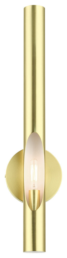 Satin Brass Contemporary, Minimal, Industrial, Urban, Sleek Single Sconce
