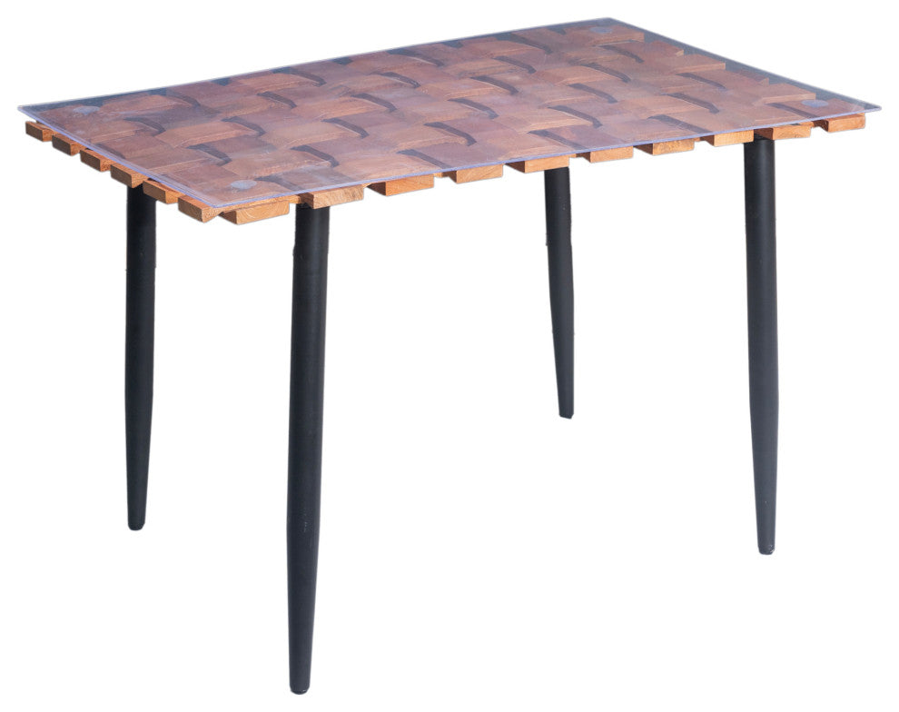 Waverly Dining Table, Honey Gold/Black