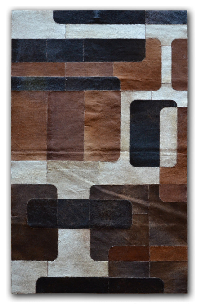 8'x10' Natural Stitch Hide, Nostalgia Tricolore