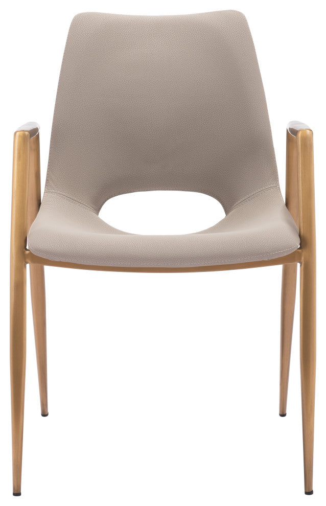 Desi Dining Chair (Set of 2) Beige & Gold
