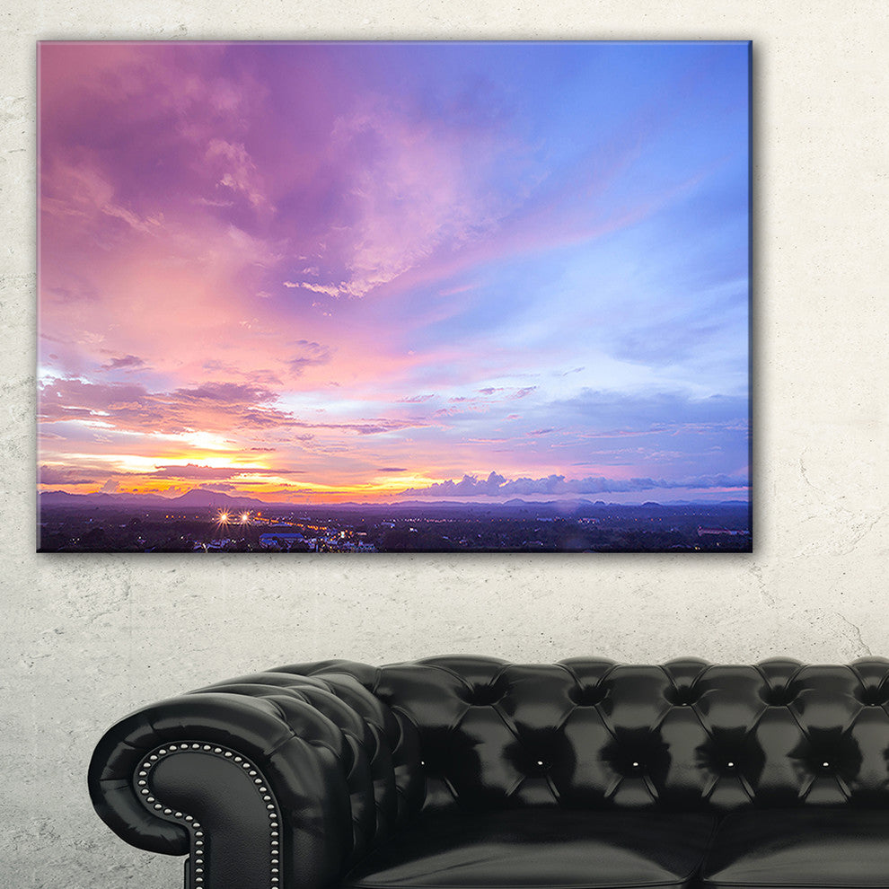 "Beautiful Sunset At Trang Thailand" Wall Art Landscape, 32"x16"
