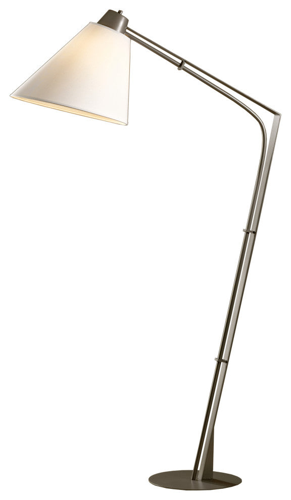 Reach Floor Lamp, Dark Smoke Finish, Natural Anna Shade