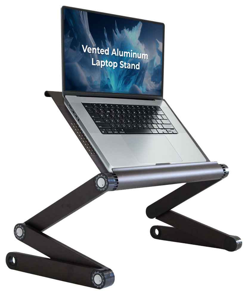 Workez Adjustable Height, Ergonomic Aluminum Cool Laptop Stand, Black