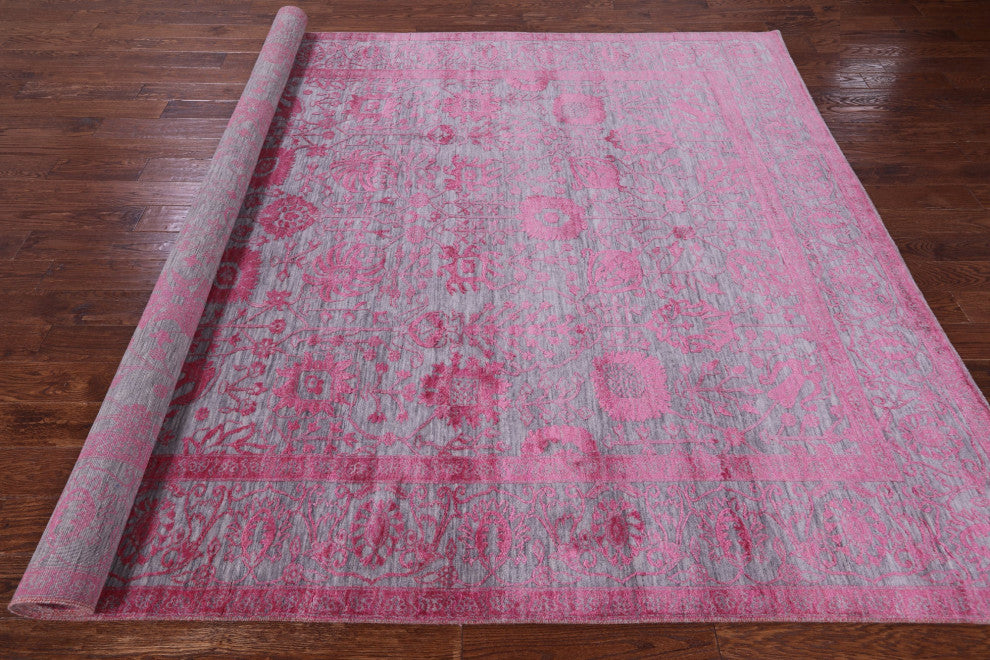 Hand Knotted Persian Wool & Silk Rug 8' 2" X 10' 1" - Q15750