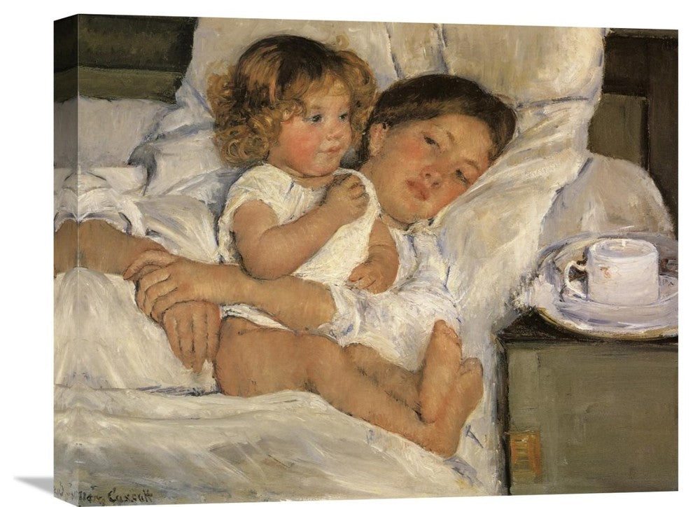 "Breakfast In Bed 1897" Stretched Canvas Giclee by Mary Cassatt, 22"x18"