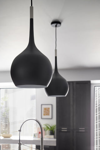 Hinkley Ziggy 23" Medium Pendant Light, Black + Polished Nickel accents