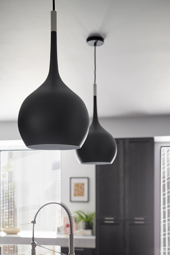 Hinkley Ziggy 23" Medium Pendant Light, Black + Polished Nickel accents