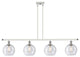 Innovations Lighting 516-4I-WPC-G124-8-LED Athens 4 Light 48" Island Light