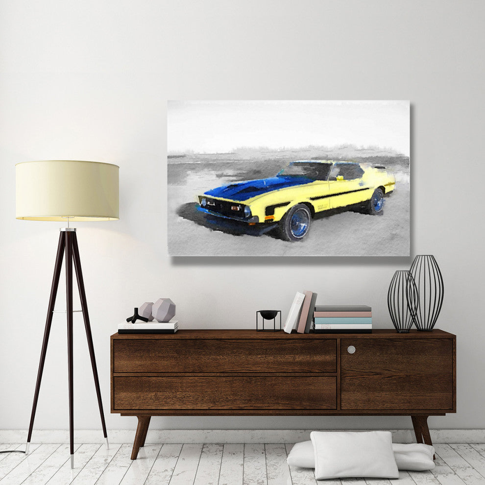 "1971 Ford Mustang Boss Watercolor" Fine Art Print