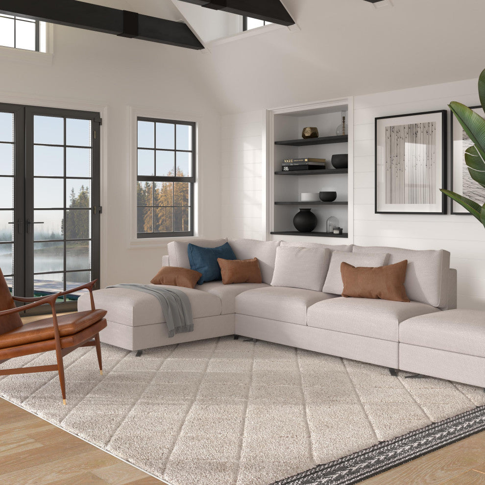 Denali Bijou Cream Polypropylene Tufted Area Rug