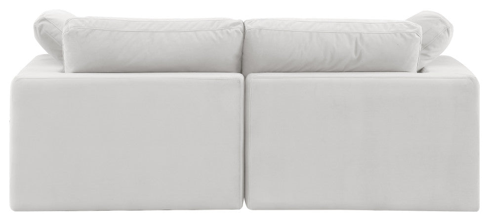 Comfy Upholstered Modular Sofa, Cream, 2-Piece: 2 Corner Chair, Velvet