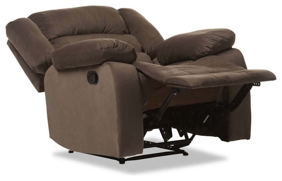 Hollace Modern Taupe Microsuede 1-Seater Recliner