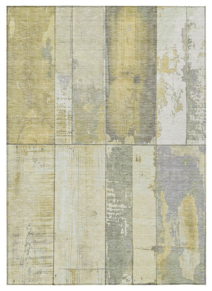 Machine Washable Indoor/Outdoor Chantille ACN1877 Gold 2'6" x 3'10" Rug
