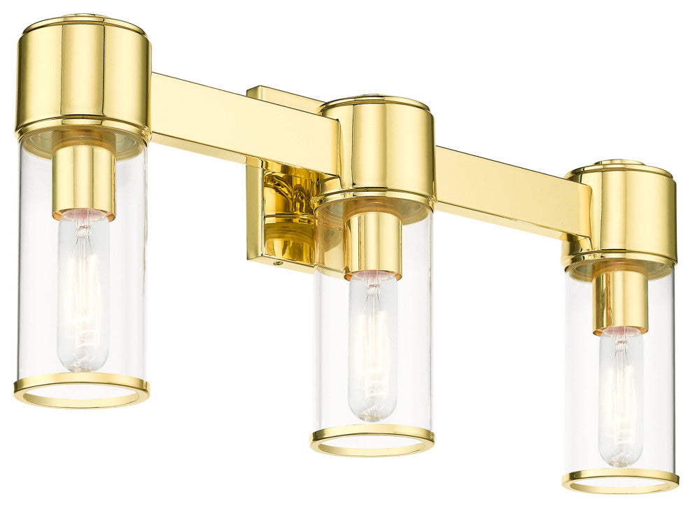 Livex Lighting Quincy 3-Light Polished Brass Vanity Sconce