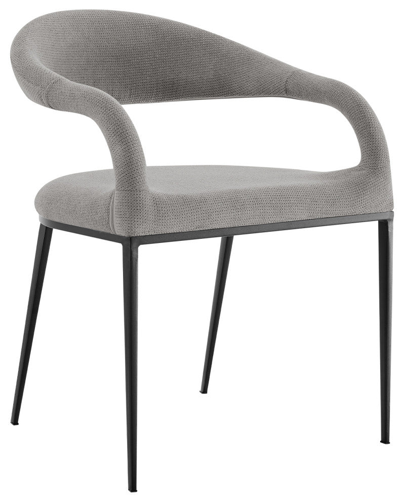 Morgan Matte Black and Light Gray Upholstered Dining Chairs, Set of 2