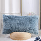 Shaggy Faux Fur Pillow Cover, Silver Blue, Set of 2, 14"x26"
