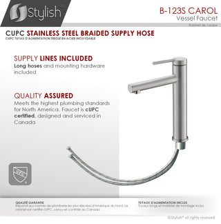 STYLISH Single Handle Bathroom Vessel Sink Faucet Brushed Stainless Steel Finish