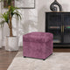 Jacob 18" Storage Cube Ottoman, Purple Floral Sateen Jacquard
