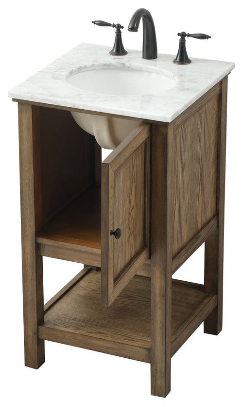 Matilda 19" Transitional Driftwood-Light Bathroom Vanity