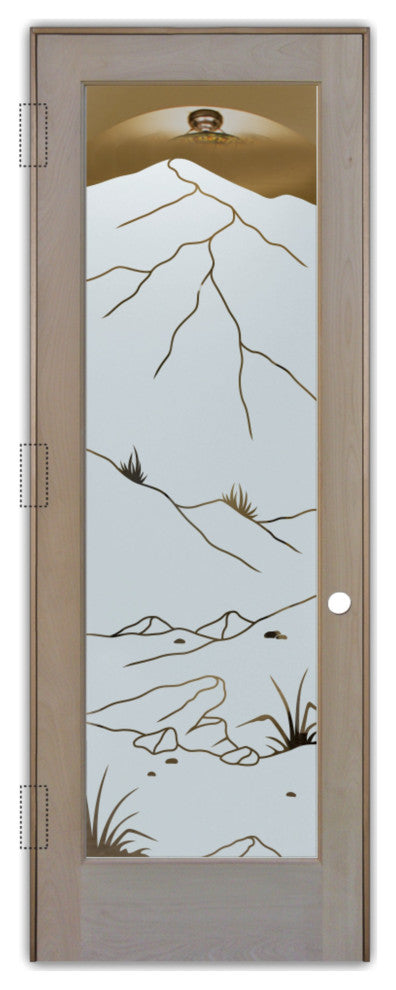 Interior Prehung Door or Interior Slab Door - Mountains Foliage - Alder...