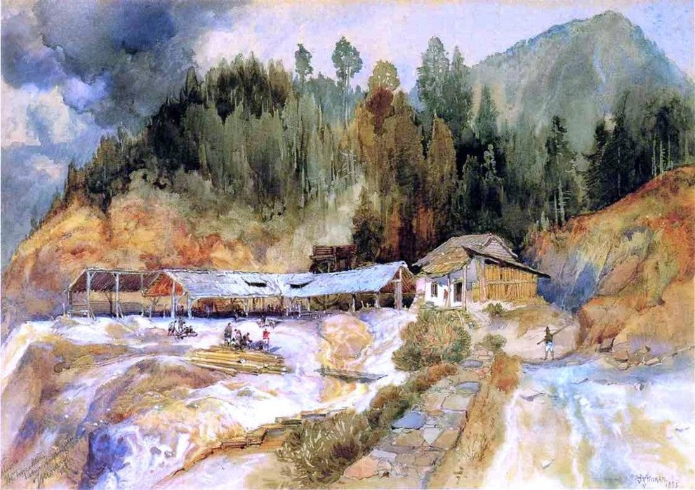 Thomas Moran Trojes Mine, 18"x27" Wall Decal