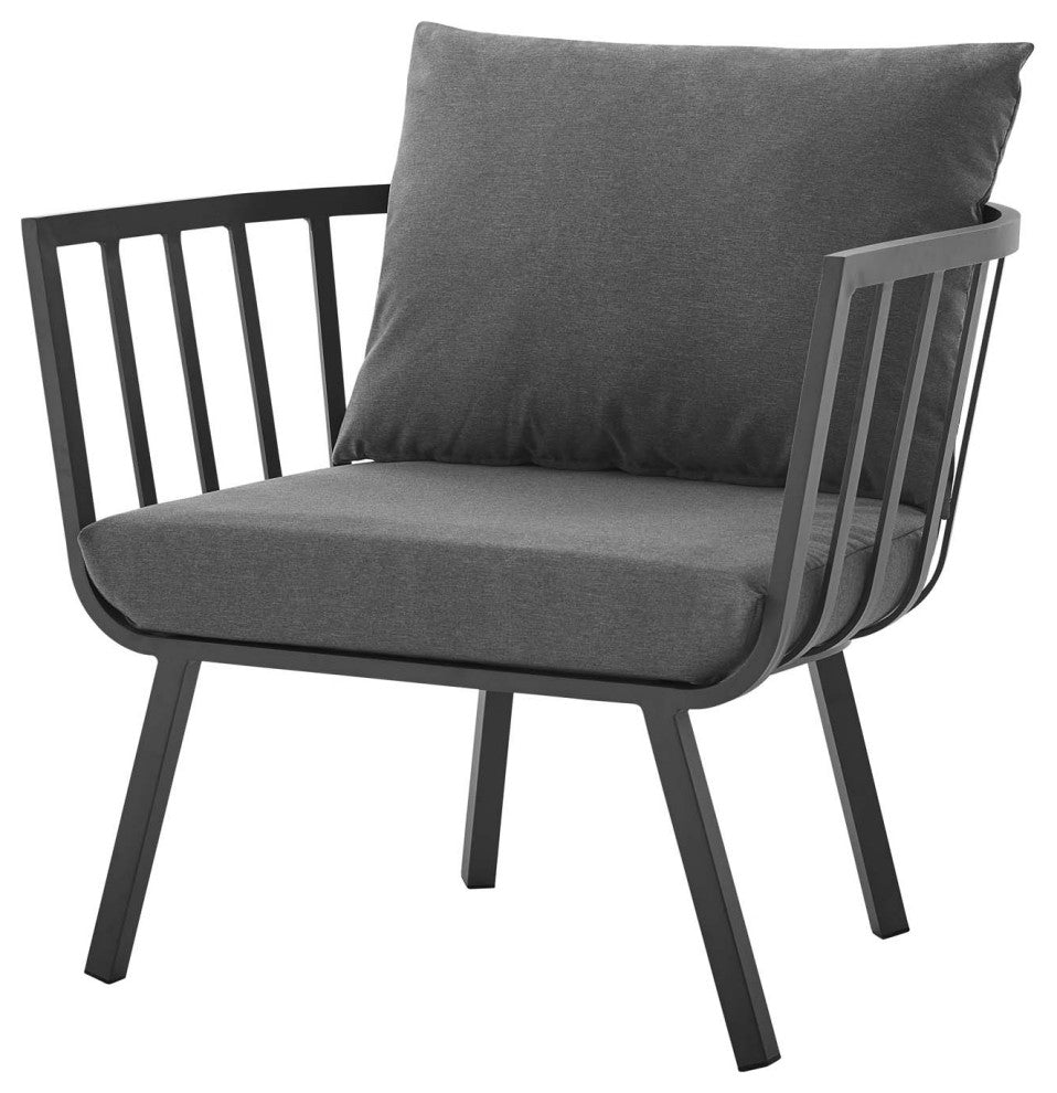 Lounge Sectional Sofa Chair Set, Aluminum, Metal, Gray, Modern, Outdoor