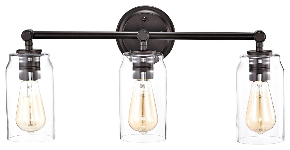CHLOE Lighting Joyce Contemporary 3-Light Bath Vanity Fixture, Rubbed Bronze