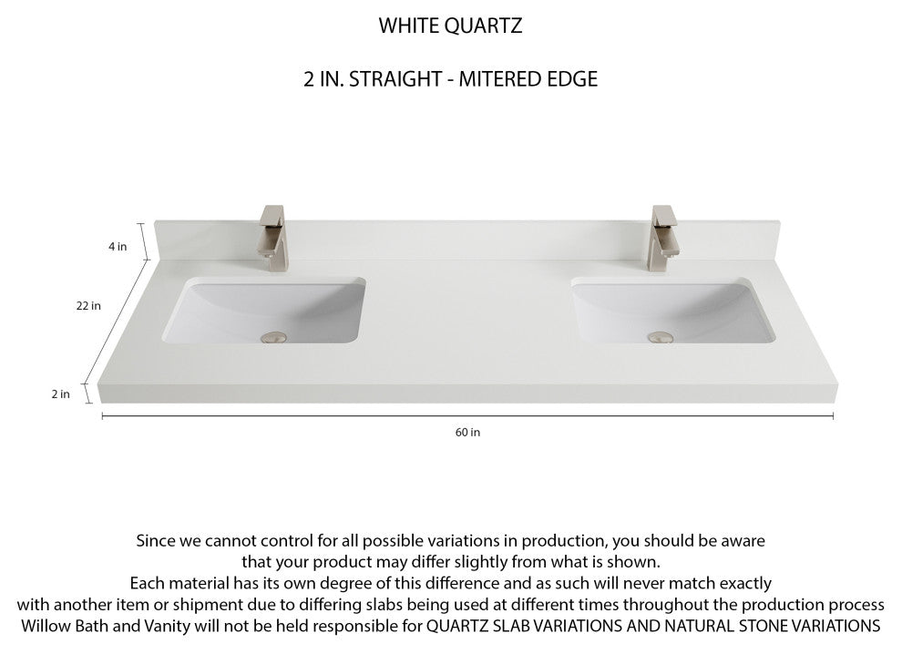 Cambridge 60 Double Bathroom Vanity in Hale Navy Blue 2" White Quartz
