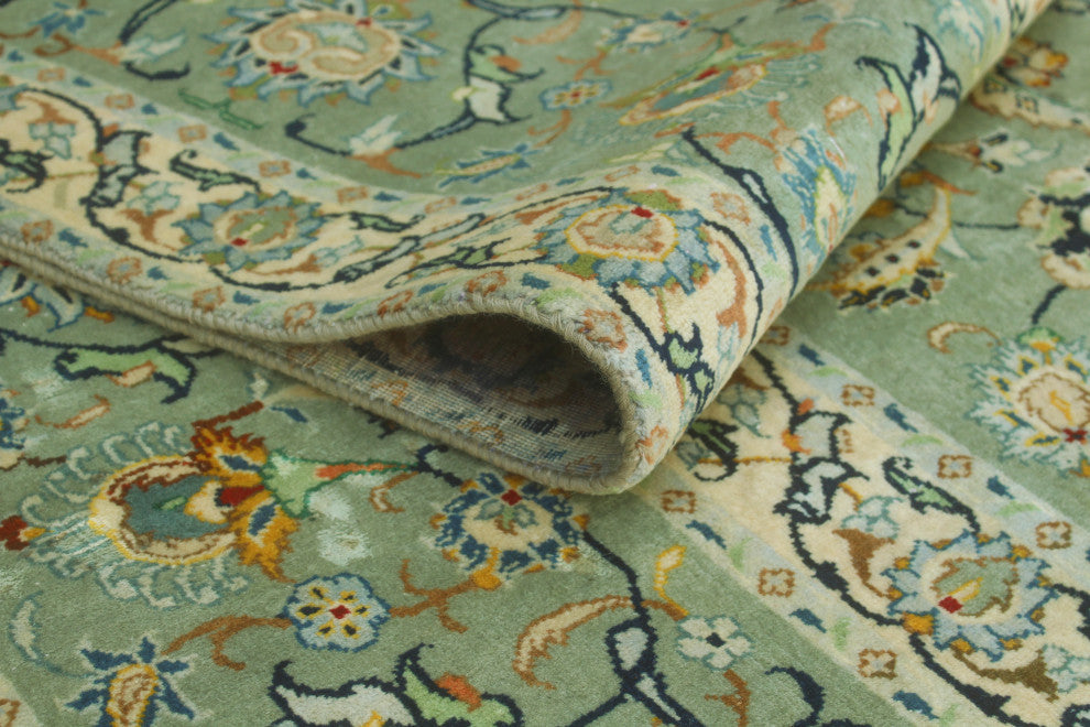 Super Vintage Distressed Calvert Lt. Green/Red Rug, 10'2 x 13'0