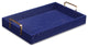 Royal Blue Wooden Tray With Gold Handles