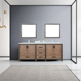 Ziva Transitional Rustic Barnwood 84" Double Vanity Set