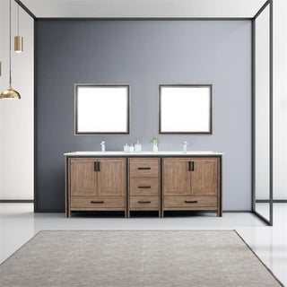 Ziva Transitional Rustic Barnwood 84" Double Vanity Set