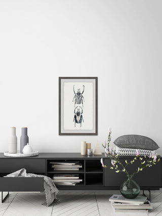"Beetle Duo" Framed Painting Print, 24"x36"
