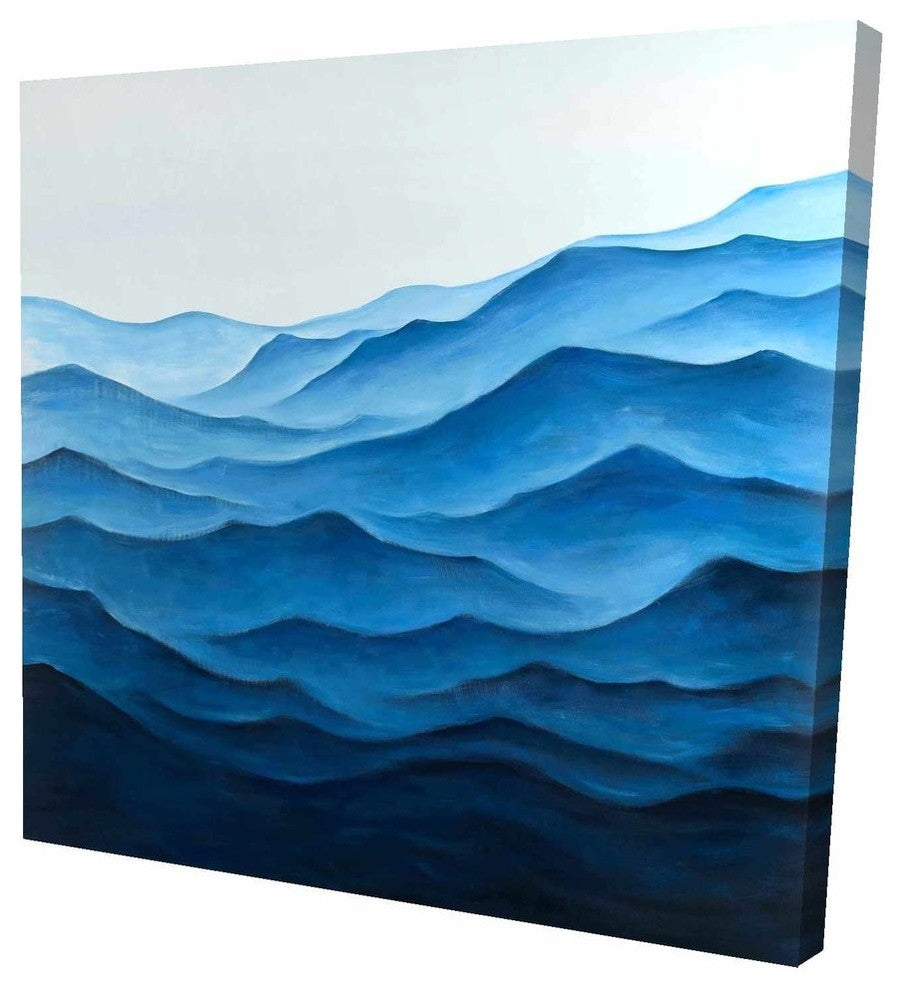 Deep and Calm Ocean Waves, Fine Art Gallery Wrapped Canvas, 24"x24"