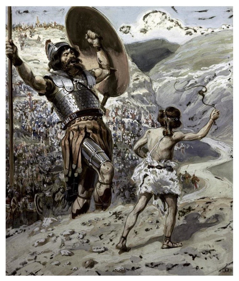 "David Slings The Stone" Digital Paper Print by James Tissot, 16"x18"