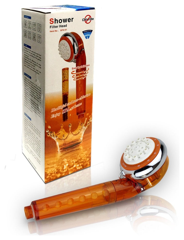 Filtered Hand Held Shower Head with Vitamin C (Orange), Orange