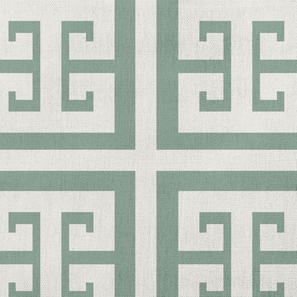 18x18" Greek Key Patterned Nautical Decorative Indoor Pillow, Sage