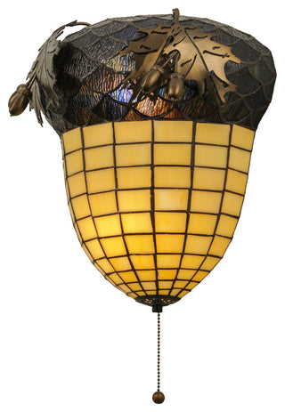 12W Greenbriar Oak W/Pull Chain Wall Sconce