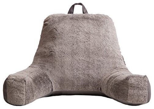 Faux Fur Reading Lounge Pillow, Grey Mink